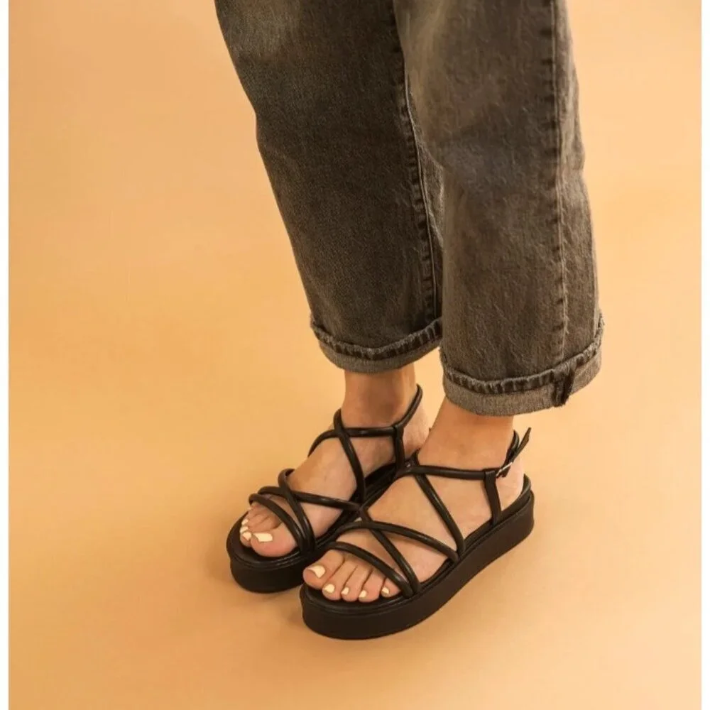 ROAM Linky Platform, Black Rommie sandal Women's Size 40 EU/US 10
